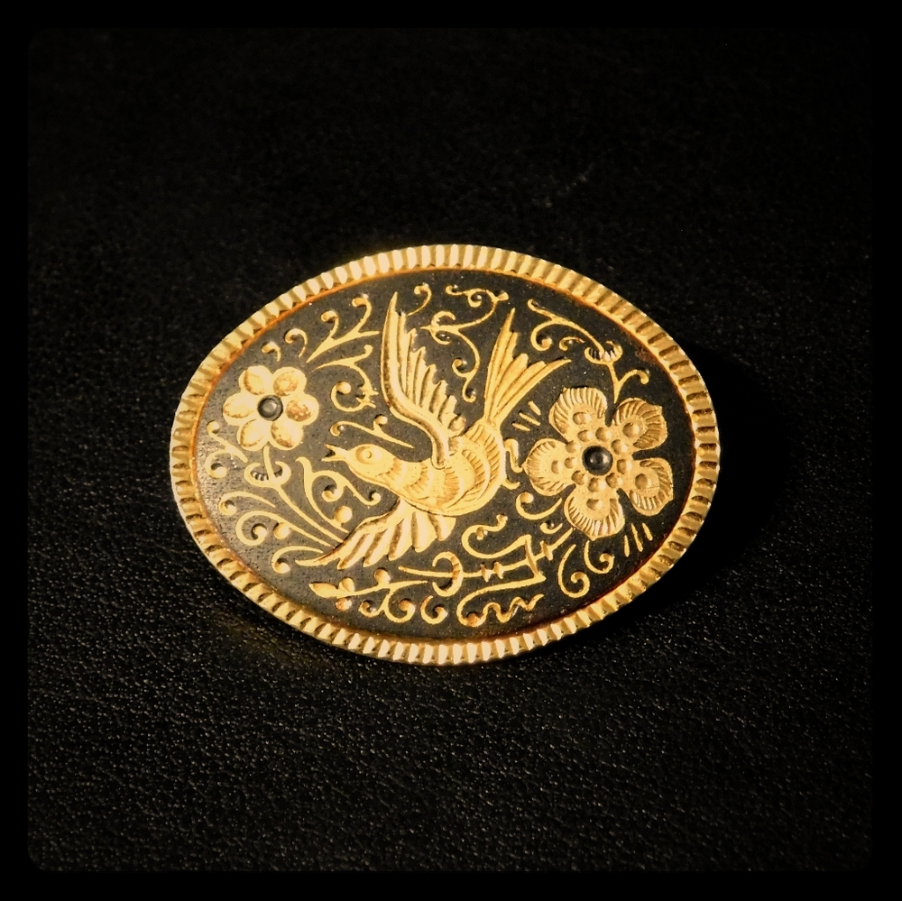Damascene Bird Pin
